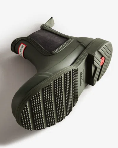 Hunter Commando Womens Chelsea Boot In Green