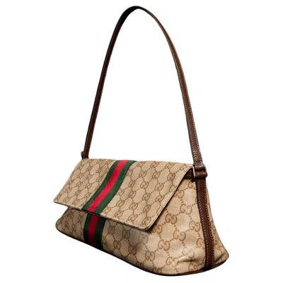 Gucci Medium Shoulder Bag With Web In Brown