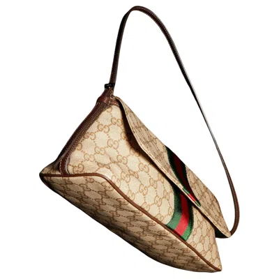 Gucci Medium Shoulder Bag With Web In Brown