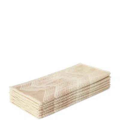 Missoni Marea Set Of Six Pure Cotton Face Towels In Brown