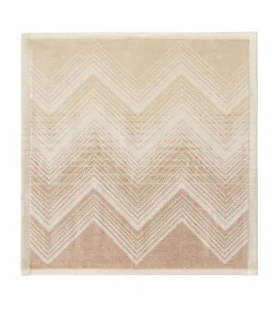 Missoni Marea Set Of Six Pure Cotton Face Towels In Brown
