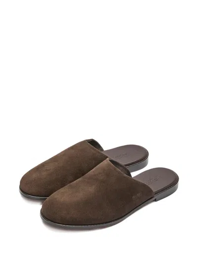 Suicoke Leather Mules In Brown