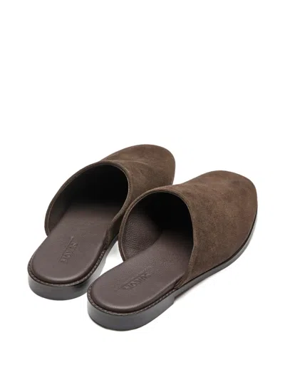 Suicoke Leather Mules In Brown