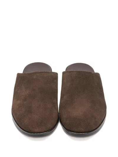 Suicoke Leather Mules In Brown