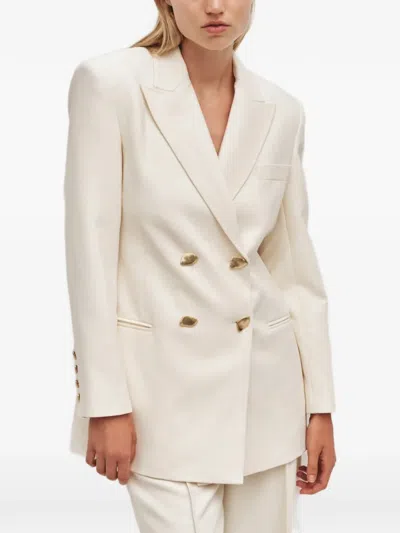 Aje Vortex Double-breasted Peak-lapels Blazer In Black