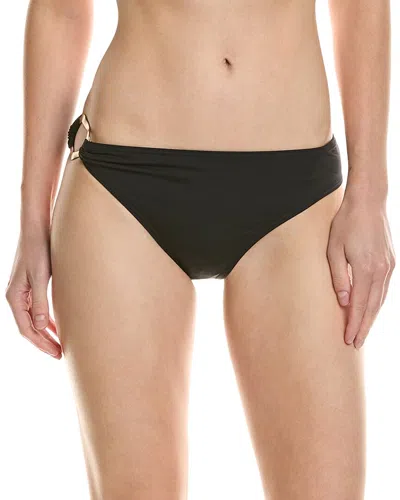 Carmen Marc Valvo Side Ring Bikini Swim Bottom In Black