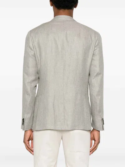 Corneliani Single-breasted Notched-lapels Blazer In Gray