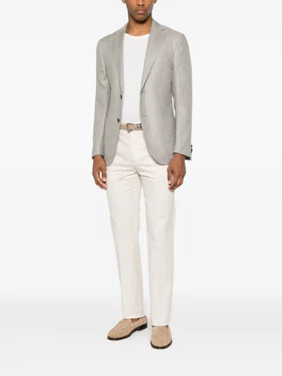 Corneliani Single-breasted Notched-lapels Blazer In Gray