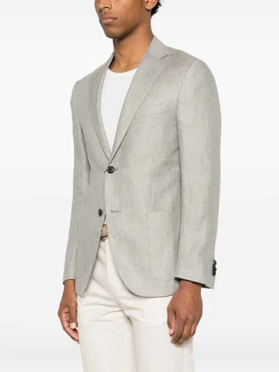 Corneliani Single-breasted Notched-lapels Blazer In Gray