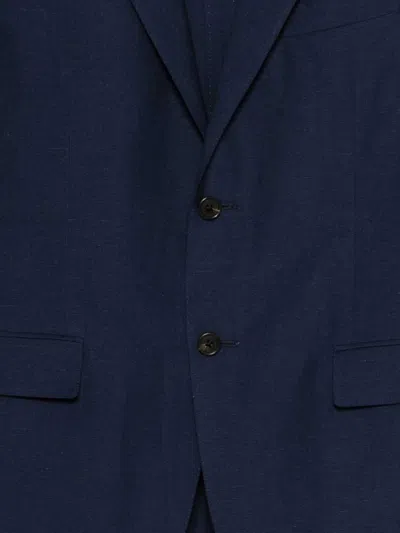 Corneliani Single-breasted Blue Suit In Blue