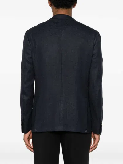 Corneliani Single-breasted Notch-lapels Blazer In Blue