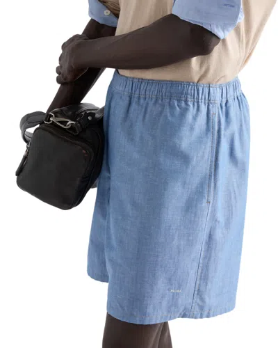 Prada Chambray Bermudas In Blue