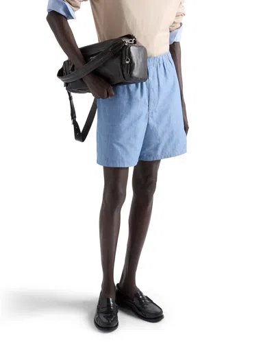 Prada Chambray Bermudas In Blue