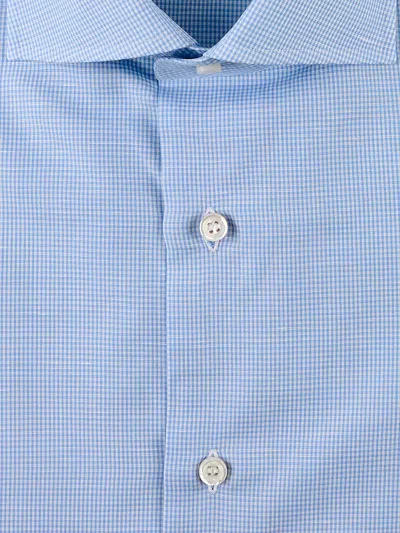 Fray Check-pattern Button-down Shirt In Blue