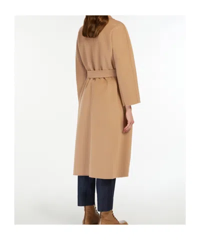Max Mara Wool Broadcloth Midi Coat - Camel In Brown