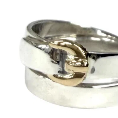 Pre-owned Hermes Gold Silver Band Ring () In Multi