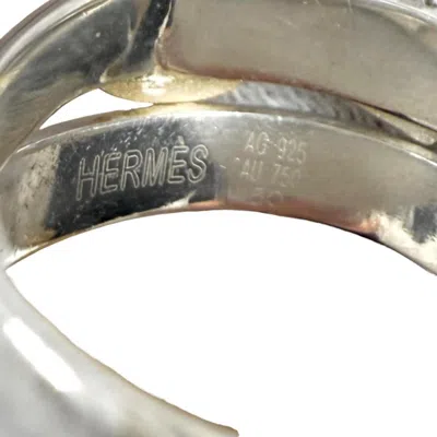 Pre-owned Hermes Gold Silver Band Ring () In Multi