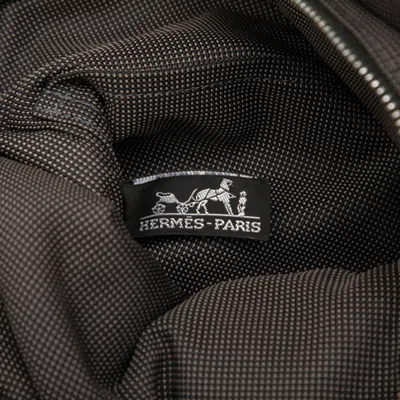 Pre-owned Hermes Her Line Black Gray Canvas Backpack () In Multi