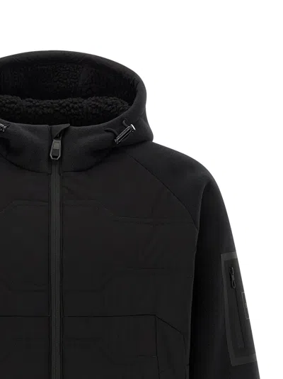 Hugo Boss Quilted Hybrid Jacket In Black