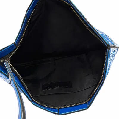 Pre-owned Issey Miyake Blue Polyester Nylon Elastane Brass Clutch Bag ()