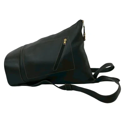 Pre-owned Loewe Black Leather Backpack Pouch ()