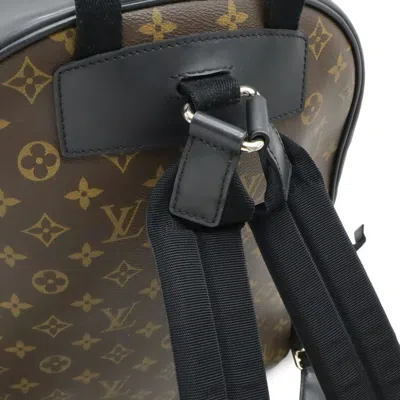 Pre-owned Louis Vuitton Black Brown Monogram Canvas Backpack Shoulder Bag () In Multi