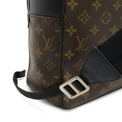 Pre-owned Louis Vuitton Black Brown Monogram Canvas Backpack Shoulder Bag () In Multi