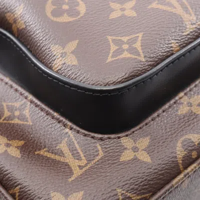Pre-owned Louis Vuitton Black Brown Monogram Macassar Coated Canvas Leather Backpack () In Multi