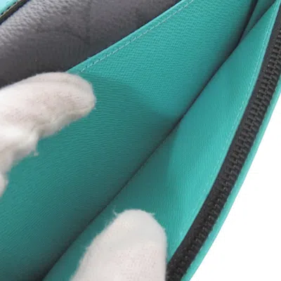 Pre-owned Louis Vuitton Black Gray Monogram Eclipse Turquoise Monogram Eclipse Long Wallet (bi-fold) (pre-owne