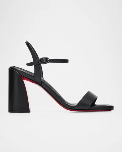 Christian Louboutin Miss Jane Nappa Leather Heeled Sandals 85 In Black