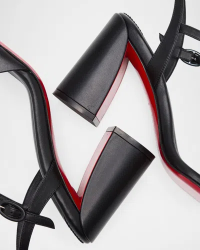 Christian Louboutin Miss Jane Nappa Leather Heeled Sandals 85 In Black
