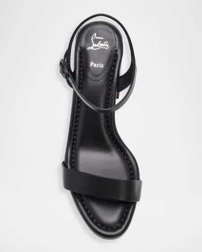 Christian Louboutin Miss Jane Nappa Leather Heeled Sandals 85 In Black