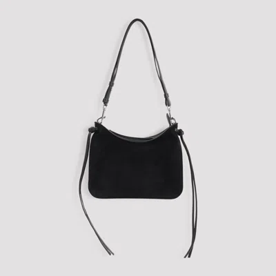Phoebe Philo Black Silver Gig Small Suede Leather Shoulder Bag In Black