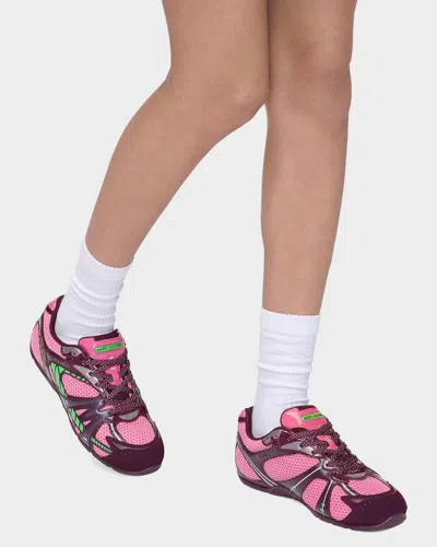 Marc Jacobs The 72 Spring Sneakers Raspberry Pink Multi In Animal Print