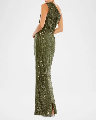 Mac Duggal 26694 Long One Shoulder Formal Prom Gown In Purple