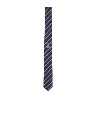 Thom Browne Formal Slim Striped Pattern Neck Ties In Blue