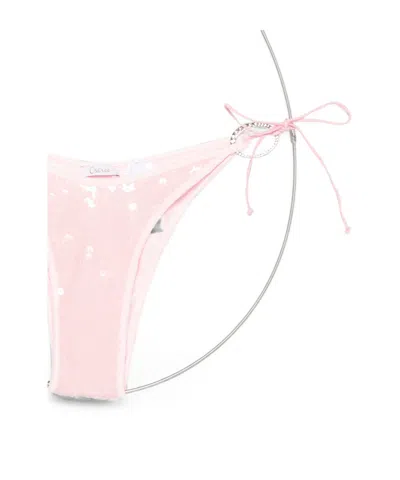 Oseree Triangle Bikini Set In Pink