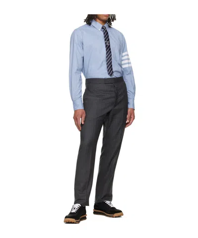 Thom Browne Formal Slim Striped Pattern Neck Ties In Blue
