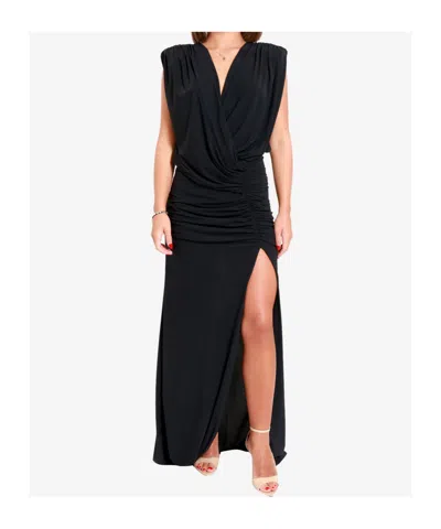 Amazuìn Draped Dress In Black