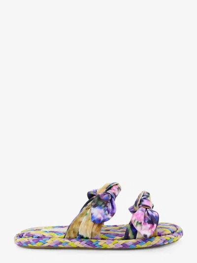 Zimmermann Carousel Linen Flat Sandals In Multi