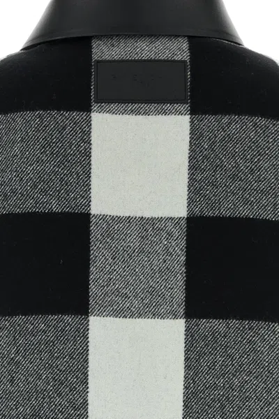 Givenchy Wool Shirt Jacket Collared Neck Check In Multi