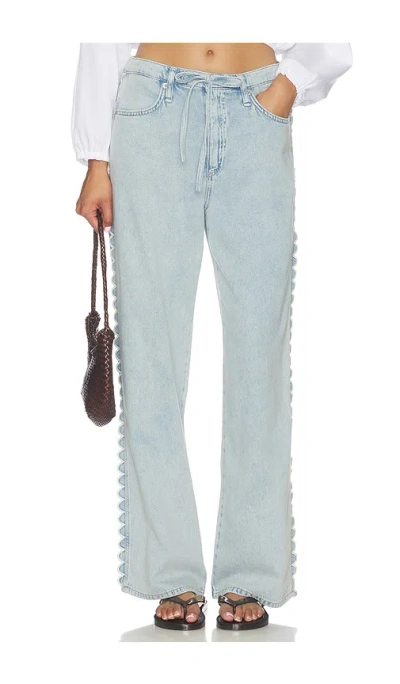 Rag & Bone Featherweight Phoebe Drawstring Jeans In Blue