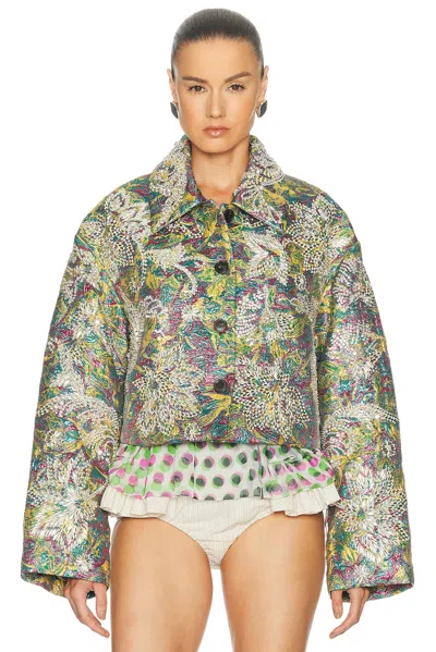 Dries Van Noten Jacquard-pattern Jacket In Multi