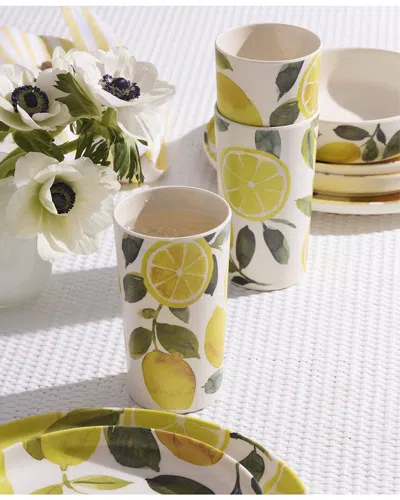 Oneida 24 Seven Melamine Lemon 12-piece Dinnerware Set In Multi