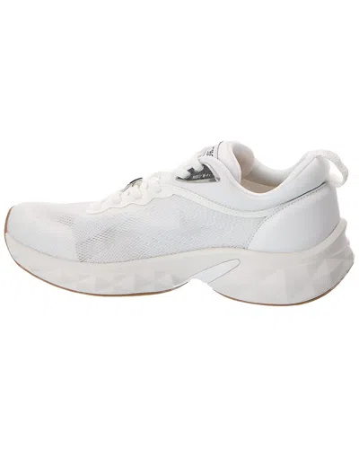 Jimmy Choo Diamond Run Leather Mesh Sneakers Pull Tab In White