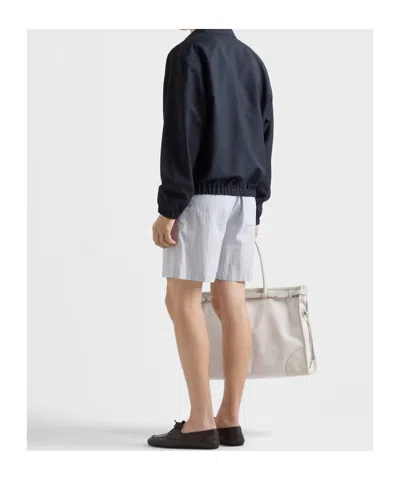 Prada Jacket Long Sleeves Point Collar Elasticated Hem In Black