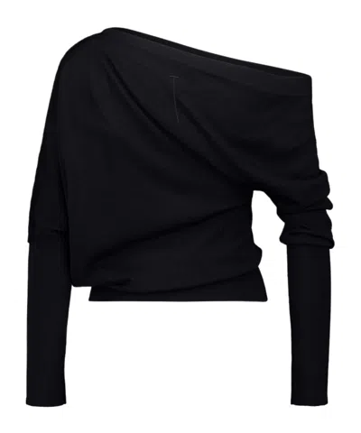Tom Ford Off-shoulder T-shirt In Black