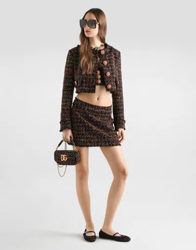 Dolce & Gabbana Short Tweed Jacket In Multi