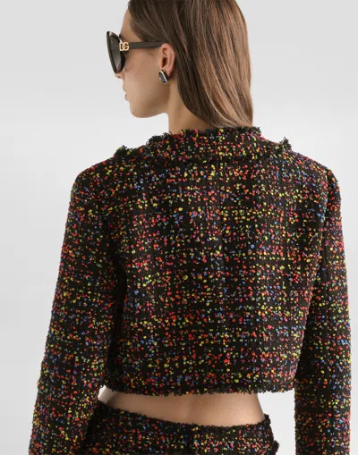 Dolce & Gabbana Short Tweed Jacket In Multi