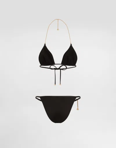 Dolce & Gabbana Triangle Bikini In Black